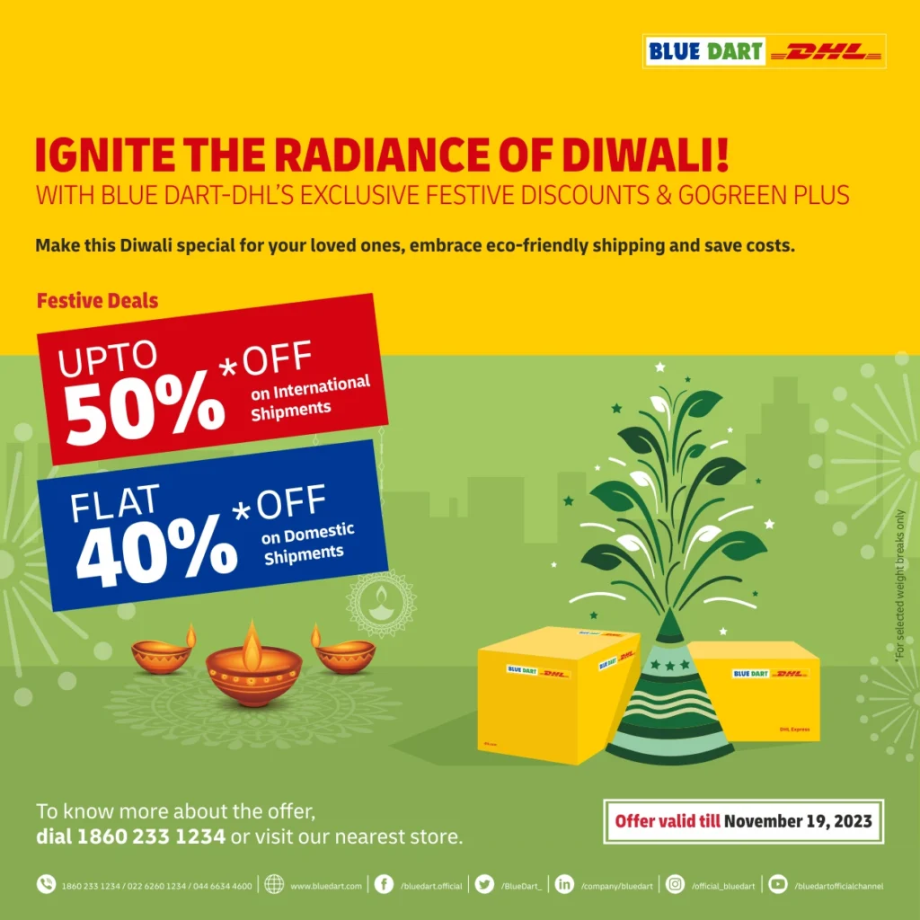 Blue Dart's 'Diwali Express' offers discounts on shipments