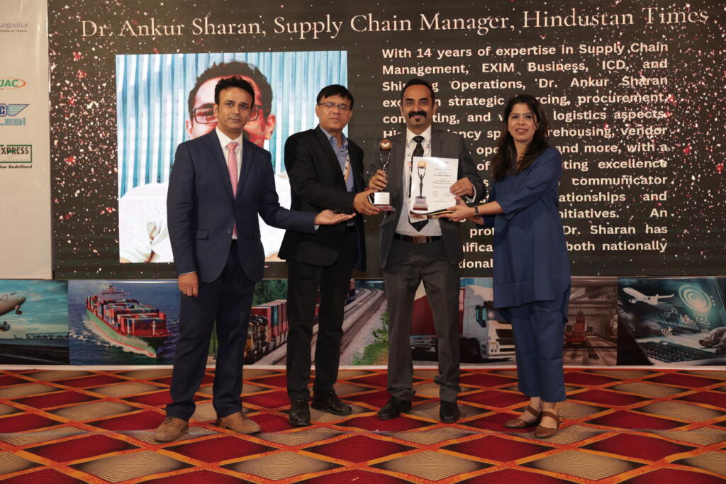 CargoNXT Recognitions honour Dr. Ankur Sharan as Best Supply Chain Professional