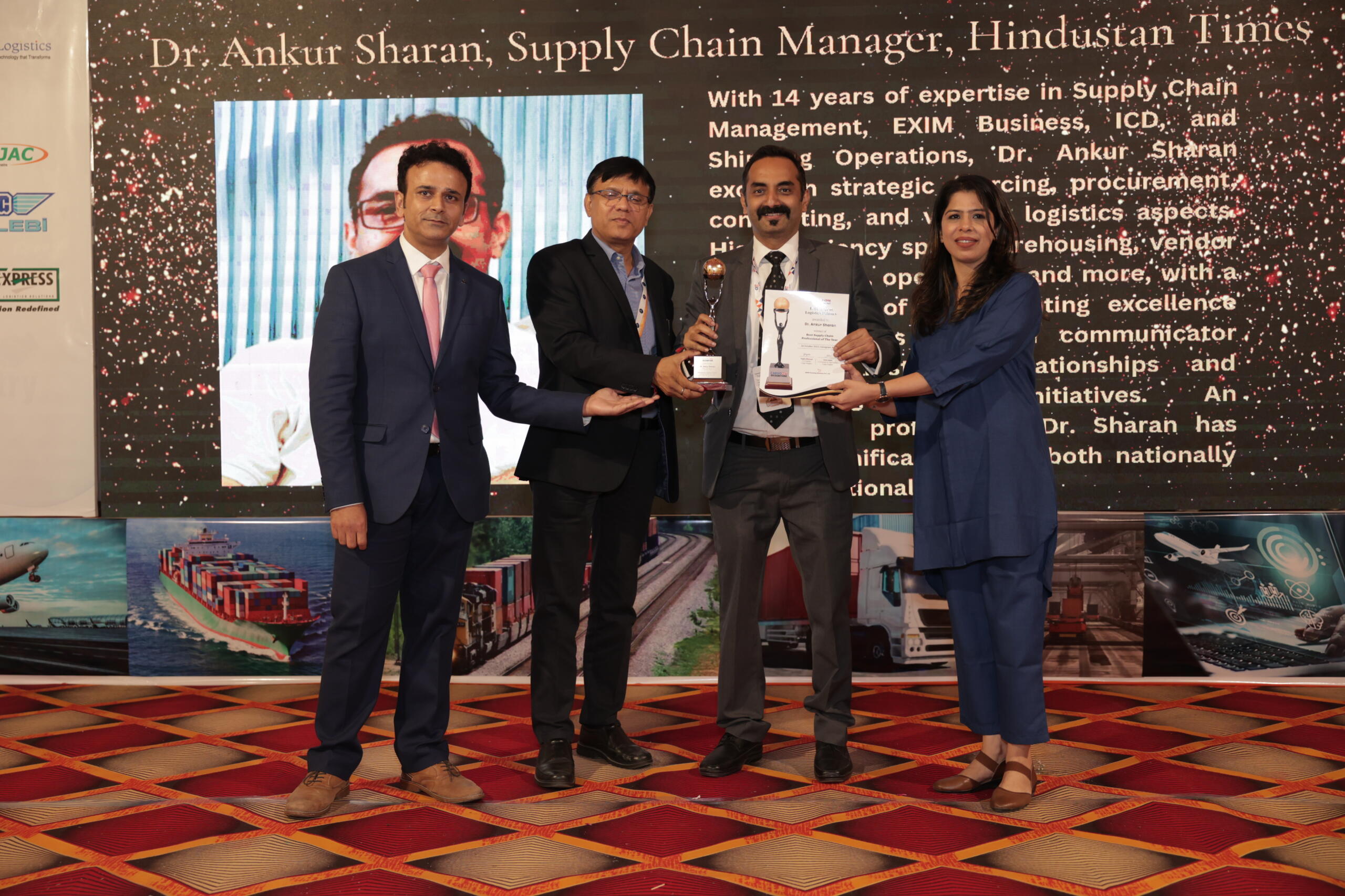 CargoNXT Recognitions honour Dr Ankur Sharan as Best Supply Chain Professional