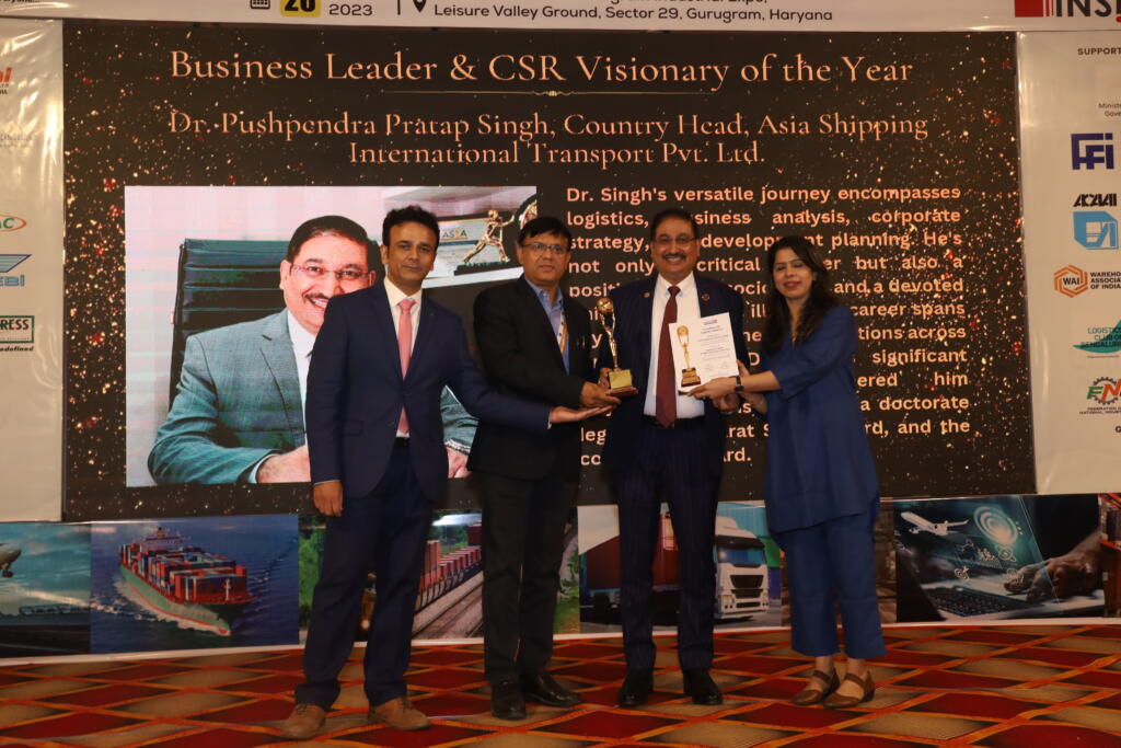 Dr. Pushpendra Pratap Singh awarded 'Business Leader & CSR Visionary' at CargoNXT Recognitions