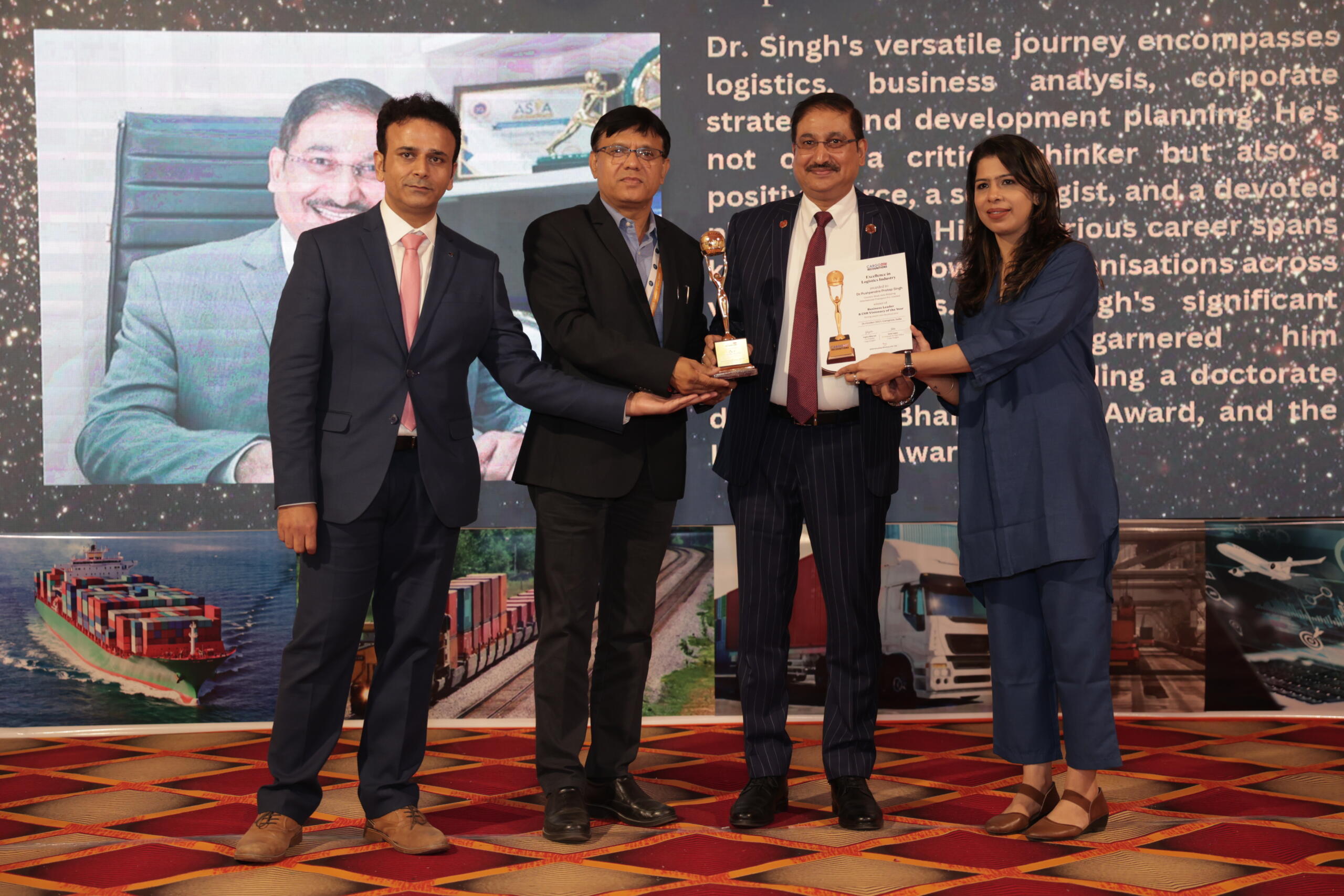 Dr Pushpendra Pratap Singh awarded Business Leader  CSR Visionary at CargoNXT Recognitions 2