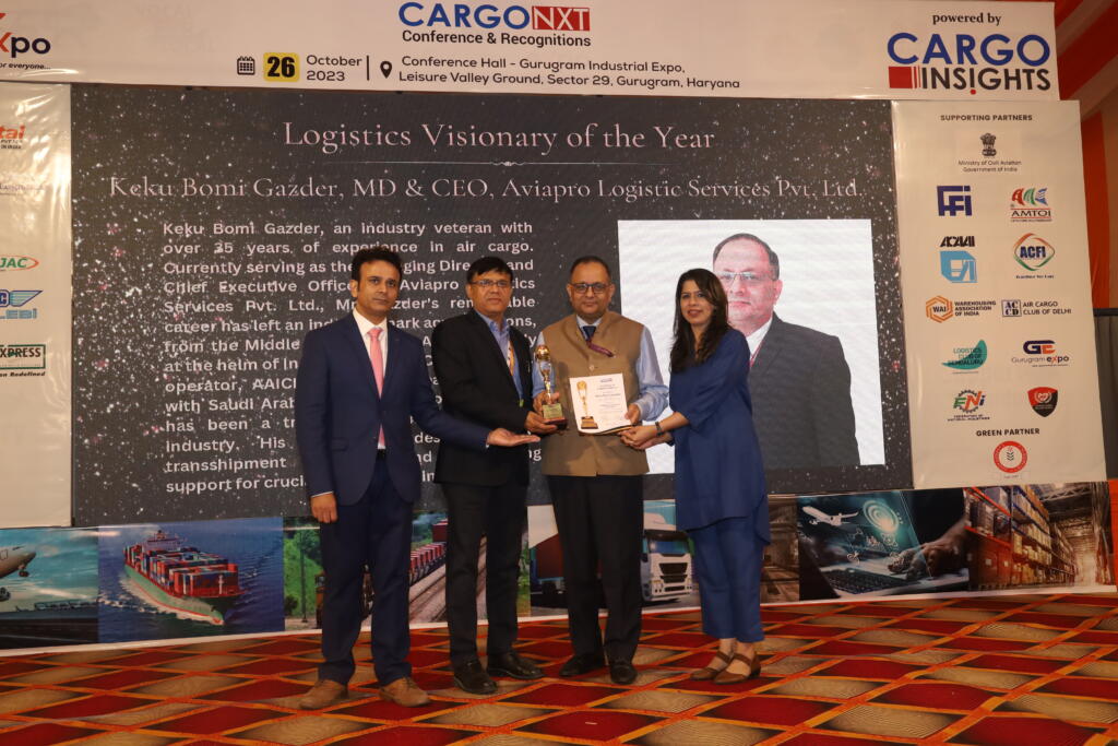 Keku Bomi Gazder named 'Logistics Visionary' at CargoNXT Recognitions