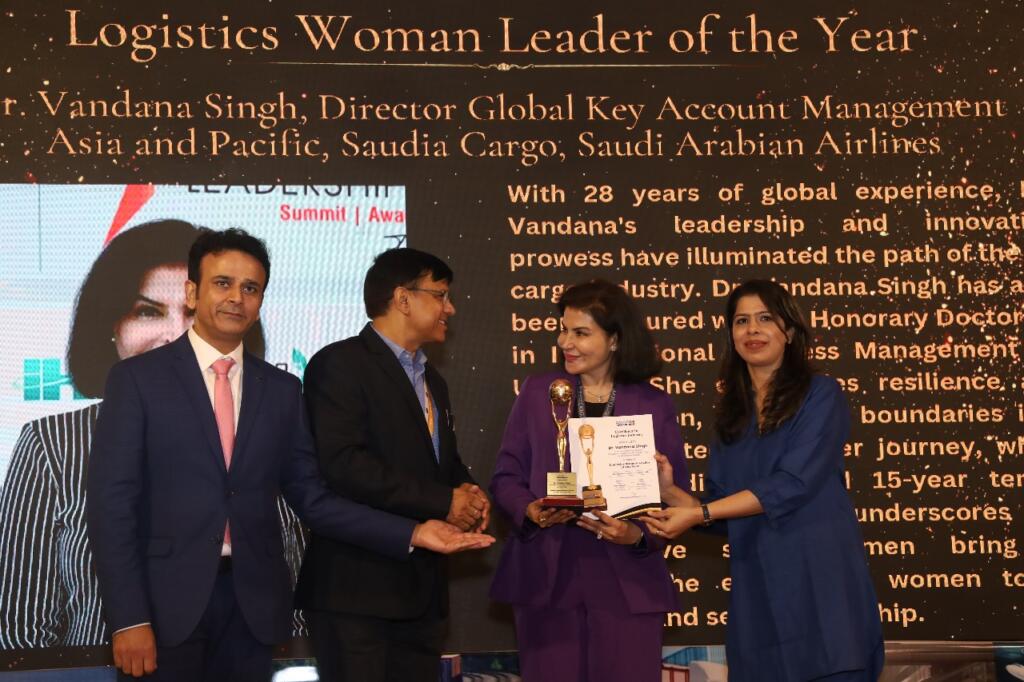 'Logistics Woman Leader of the Year’awarded to Dr. Vandana Singh at CargoNXT Recognitions