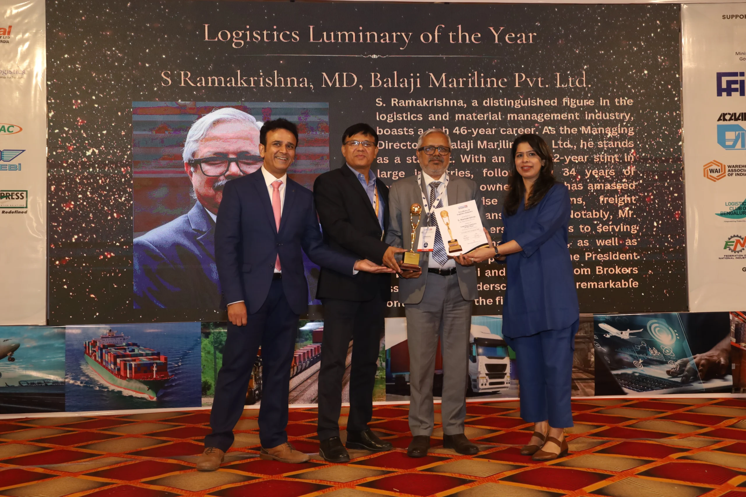 S Ramakrishna honoured Logistics Luminary of the Year at CargoNXT Recognitions