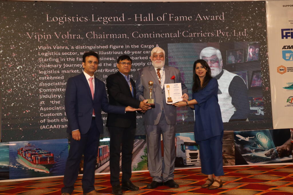 Vipin Vohra honoured with 'Logistics Legend - Hall of Fame Award' at CargoNXT Recognitions