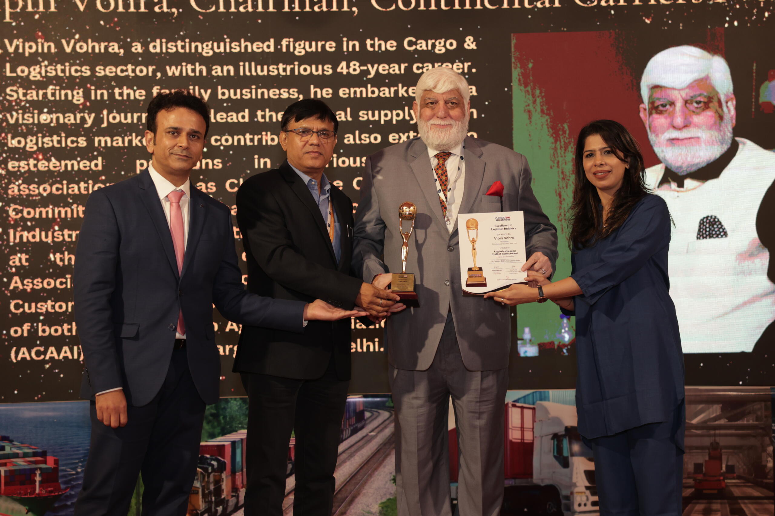 Vipin Vohra honoured with Logistics Legend - Hall of Fame Award at CargoNXT Recognitions