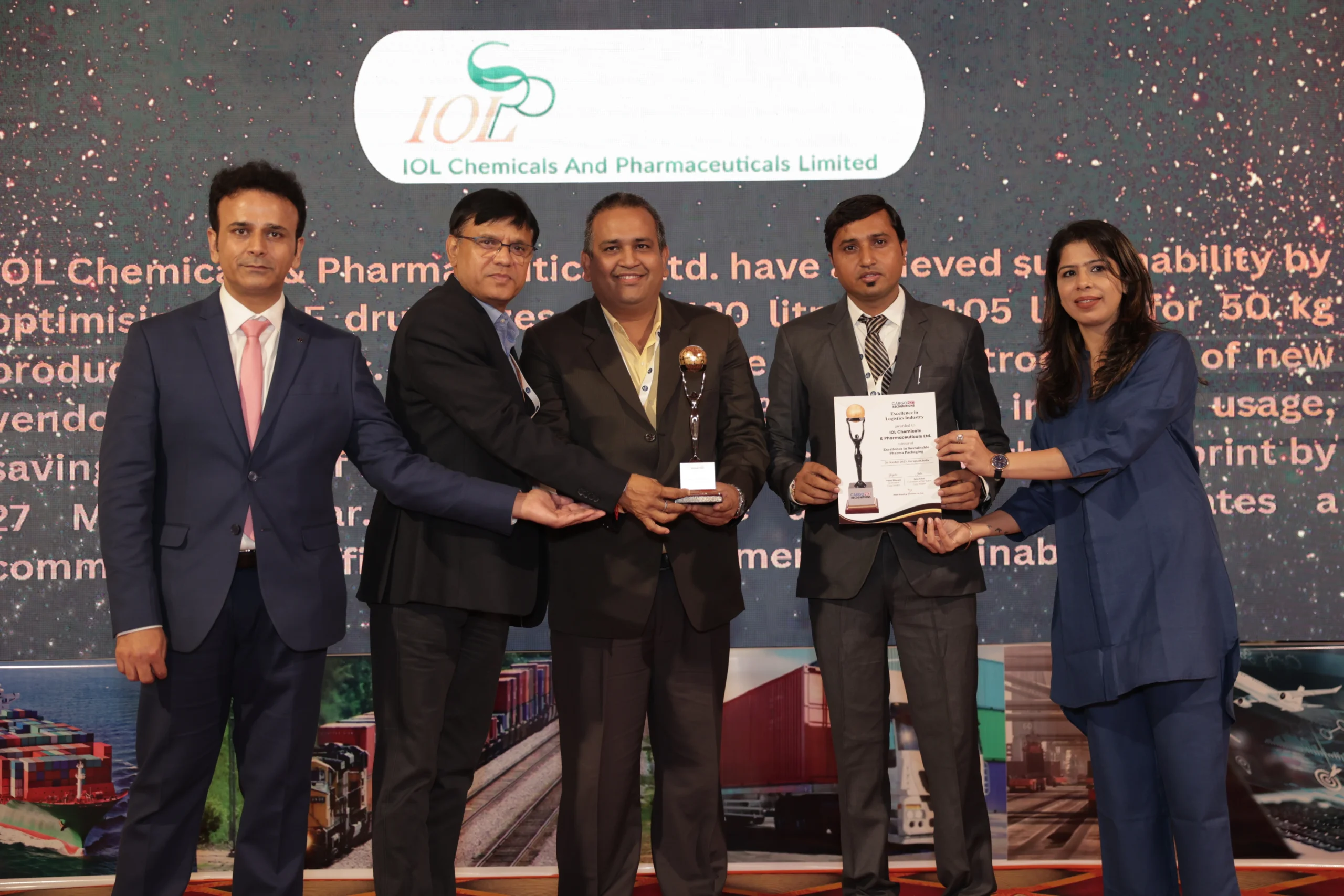 CargoNXT Recognitions honour IOL Chemicals  Pharmaceuticals for excellence in sustainable pharma packaging