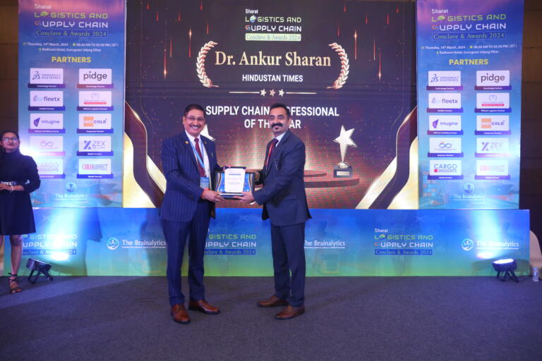 Dr. Ankur Sharan honoured as 'Supply Chain Professional of the Year' at the Bharat Logistics & Supply Chain Conclave