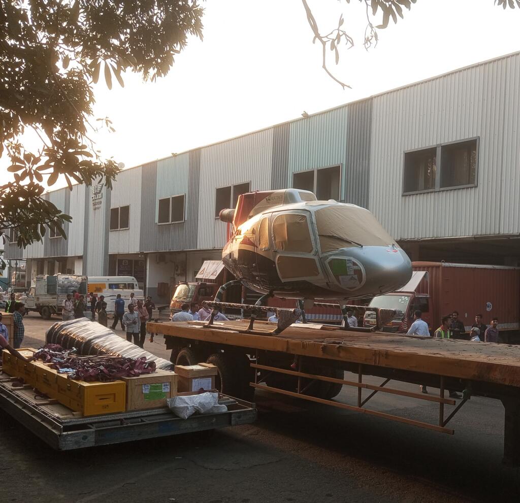 Çelebi Delhi cargo terminal excels in handling Airbus H125 helicopter shipment