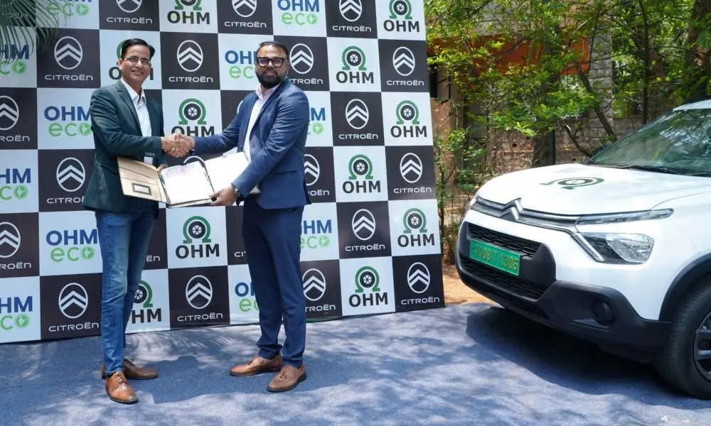 Citron India to deliver 1000 e-C3 electric vehicles to OHM E Logistics