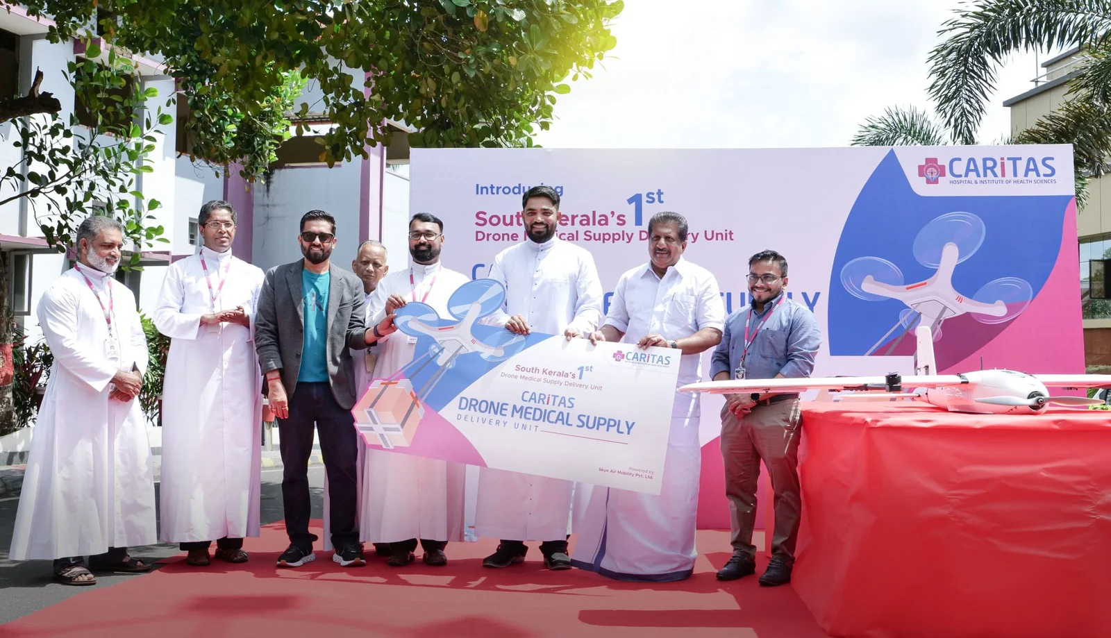 Skye Air CARiTAS Hospital launch drone-based medical deliveries in Kerala