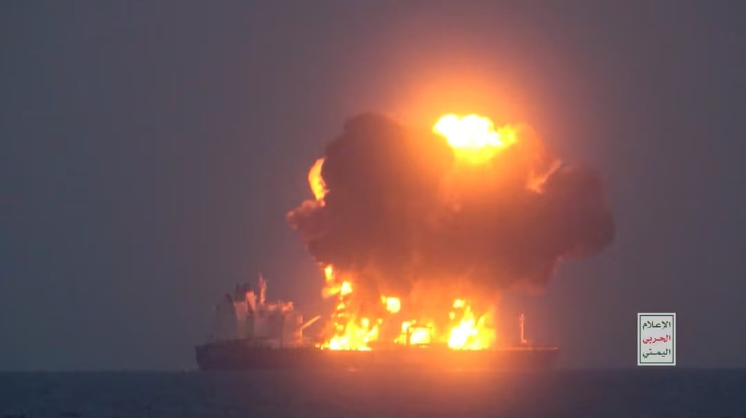 Greek oil tanker ablaze in Red Sea after Houthi attack crew evacuated