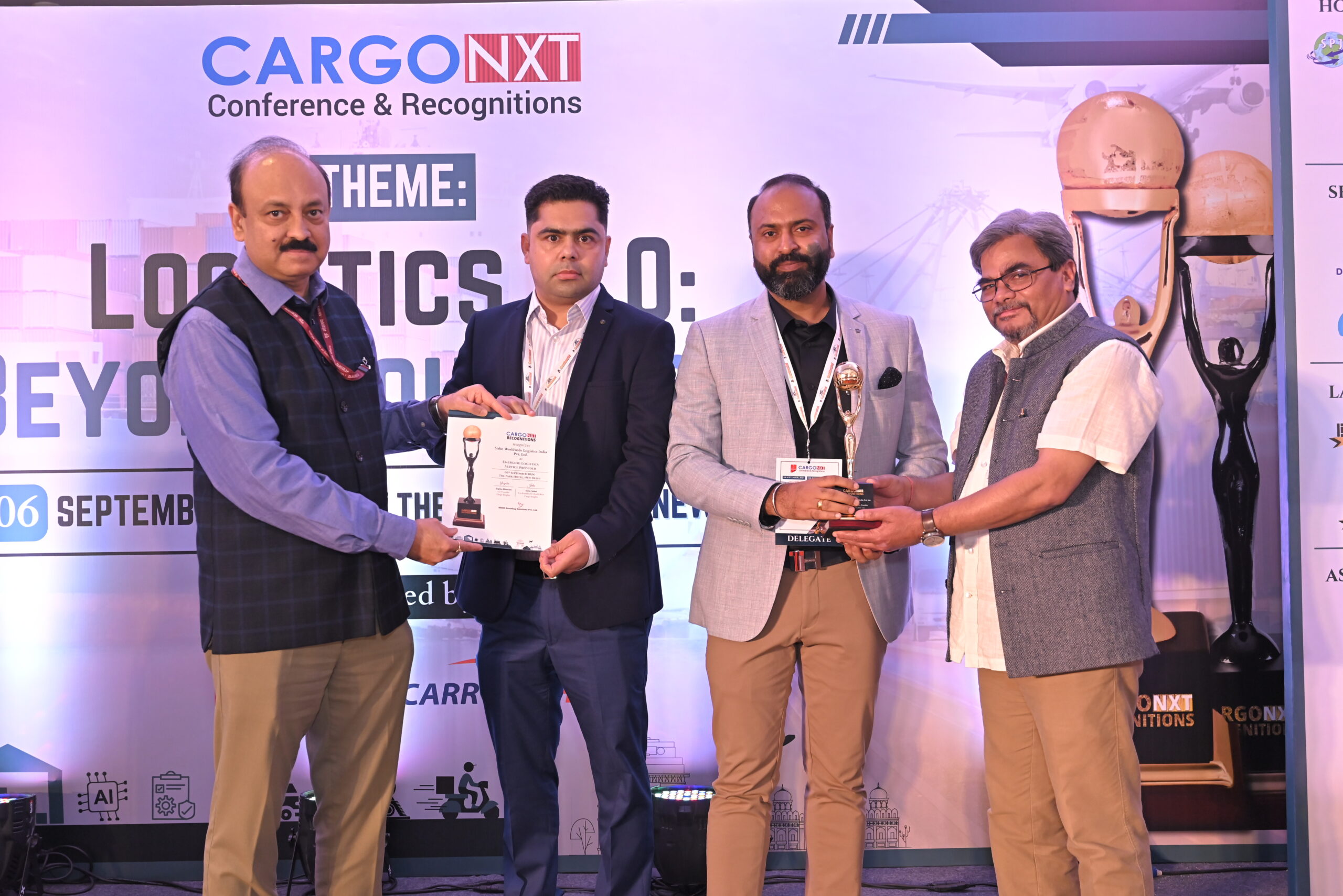 Sisko Worldwide Logistics India recognised as 'Emerging Logistics Service Provider' at CargoNXT