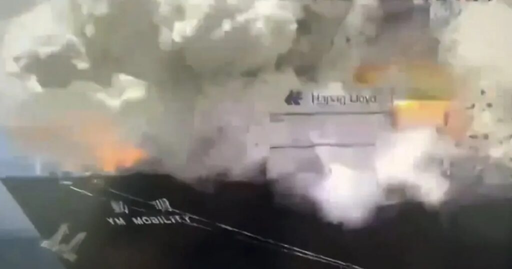 Marie Maersk ablaze off Liberia, reviving fears of cargo fire risks