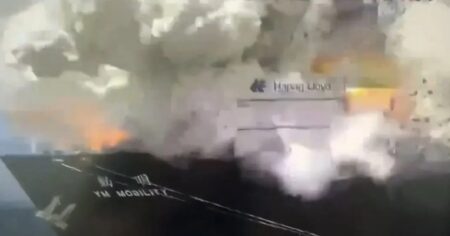 Marie Maersk ablaze off Liberia, reviving fears of cargo fire risks