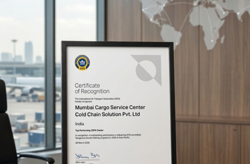 Mumbai Cargo Service Center Cold Chain Solutions Wins IATA Best Performance Award