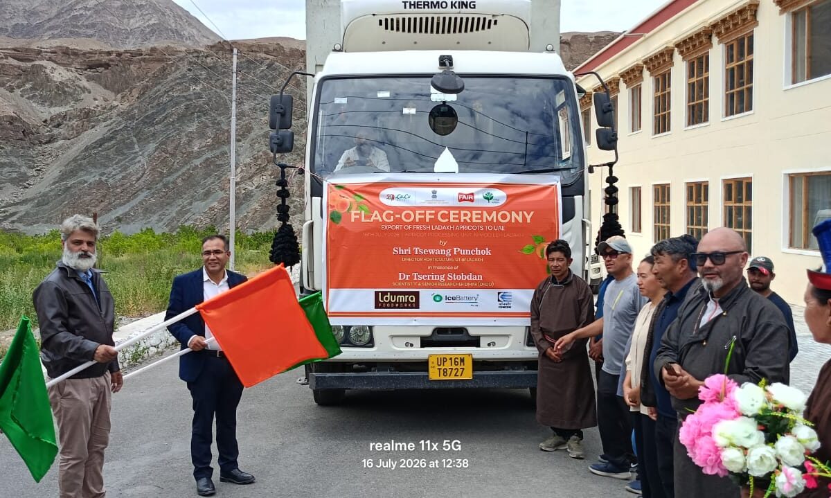 NEXT Gen Home 3 Ladakh flags off first fresh apricot export consignment to UAE
