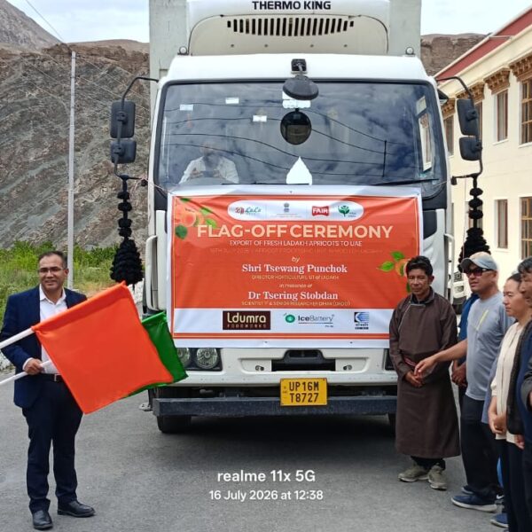NEXT Gen Home 11 Ladakh flags off first fresh apricot export consignment to UAE