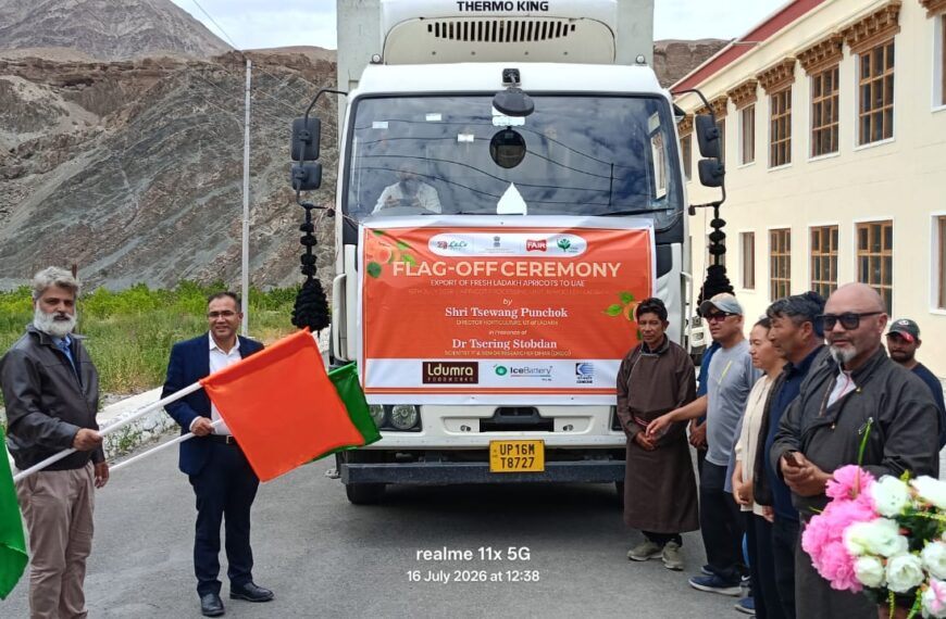 NEXT Gen Home 22 Ladakh flags off first fresh apricot export consignment to UAE